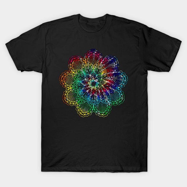 Mandala Tie Dye Colorful Tee T-Shirt by charlescheshire